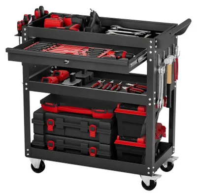 Produktbild von Werkzeugwagen, 830 x 350 x 826 mm - Tragfähigkeit: 160 kg - Schwarz