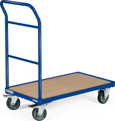 Produktbild von Bako Logistiksysteme Plattformwagen mit 1 Schiebebügel und Bordkante 850x500mm