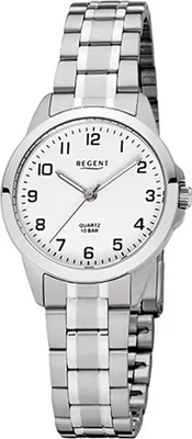 Immagine prodotto di Orologio da donna Regent in acciaio inossidabile F-1003, bracciale al quarzo, argento D2URF1003