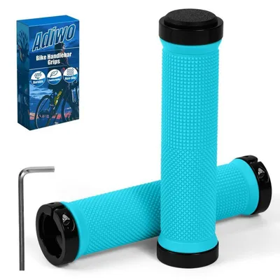 Productafbeelding van Ergonomische, antislip handvatten voor fietsen, universeel, 22,2 mm, blauw, geschikt voor trekkingfietsen/mountainbikes