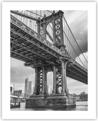 Produktbild von Poster - Poster ohne Rahmen - Manhattan Brücke Schwarzweiß - 40x50 cm - Wand Bild - Wanddeko - Wandbilder - Kunstposter - Wandposter - Bilder - Kunstdruck - Wanddekoration - Wandbild - P2XPA40x50-4156