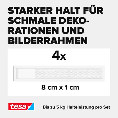 Productafbeelding van tesa 77721-00030 tesa Powerstrips CLICK, plakstrips MEDIUM, slank, wit