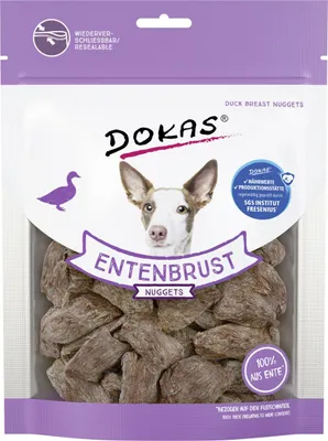Produktbild von Dokas Entenbrust Nuggets, Snacks, Hund, Adult, Ente, 110 g