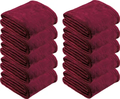 Produktbild von REDBEST Wohndecke 10er-Pack Amarillo" bordeaux 130x180 cm"