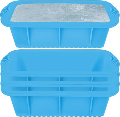 Immagine prodotto di Stampi per ghiaccio di dimensioni extra large, set da 4, ideali per bagni di ghiaccio o per mantenere fresche le bevande. Grandi stampi in silicone per contenitori refrigeranti