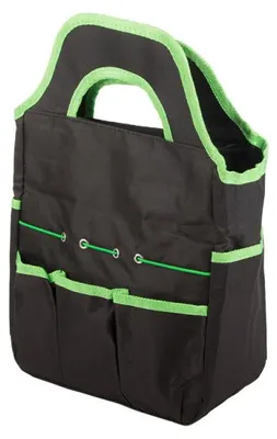 Image de DIVODV 27918 Sac de transport pour outils de jardinage 25 x 39 cm, noir et vert