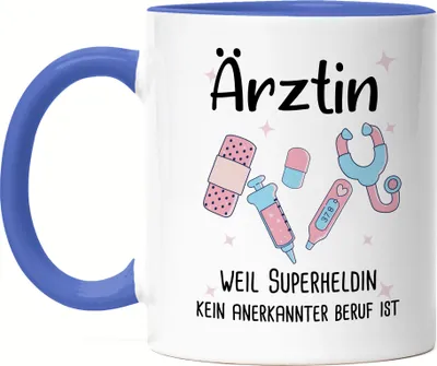Produktbild von Ärztin Weil Superheldin Kein Anerkannter Beruf Ist Tasse Blau Geschenk Danke Sagen