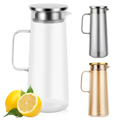 Glaskaraffe 1,5 l mit Deckel, transparent, borosilikat