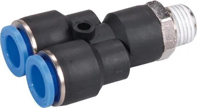 Produktbild von Y-Steckverschraubung, Schlauch 10mm, Gewinde R1/8a, STVS-QYCK-R1/8a-10-KU-SBR-M120