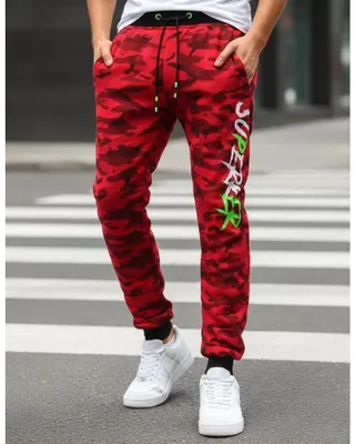Imagen del producto de Dstreet Pantalones de chándal para hombre, modelo Changi, color rojo y , talla XL