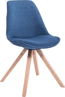 Image de Tissu pour invités - chaise d'invité - confort optimal et rembourrage en bois | Couleur : bleu | Couleur de l'habillage : naturel