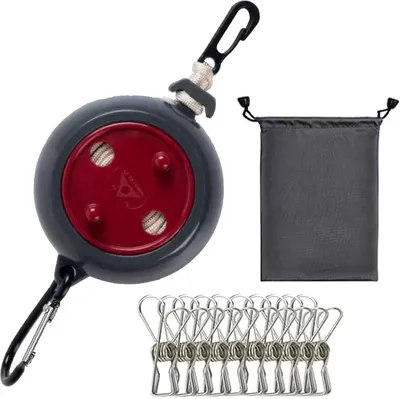 Imagen del producto de Cuerda para tender la ropa, ajustable, de 9,75 metros, ideal para camping y viajes