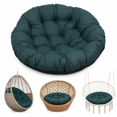 Image de Omgoods - Coussin pour fauteuil suspendu, 60 x 60 cm, vert foncé
