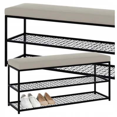 Produktbild von SCHUHREGAL MIT ABLAGEN 80 x 30 x 46 cm – LOFT-SITZKISSEN FÜR DEN FLUR