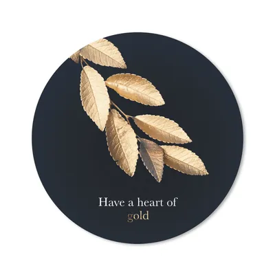 Produktbild von MuchoWow® Mauspad Mousepad Blätter - Gold - Zitat 50x50 cm - Mousepads - Maus Mat - Pad - Mausunterlage - Vinyl