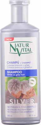 Produktbild von Naturaleza y Vida Silver, 300 ml, Shampoo, Unisex, Blond, Silber, Farbschutz, Feuchtigkeitsspendend, Reparatur, Glanz, Weichmachend, Whitening