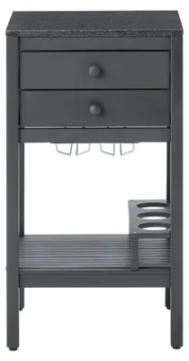 Produktbild von Dehner Outdoor-Küche Southampton Schrank, mit Schubladen, 50 x 50 x 90 cm, FSC®-es Akazienholz / Stein, anthrazit
