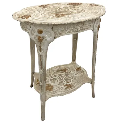 Produktbild von Tisch 60cm Beistelltisch Blumen Eisen 11,5kg Art Nouveau Antik-Stil