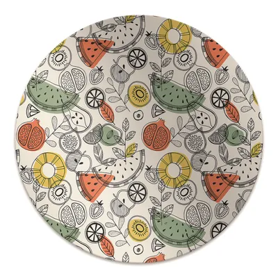 Produktbild von Rundmatte - Stuhlunterlage Bürostuhlunterlage - Rund Ø 100 cm - Bodenmatte - Fußmatte - Fruchtkonturen