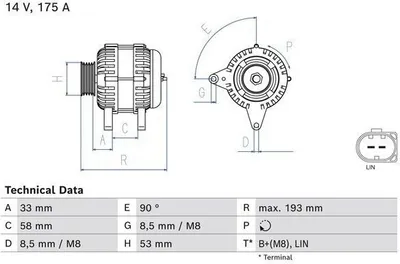 Produktbild von Bosch Lichtmaschine Generator 175A