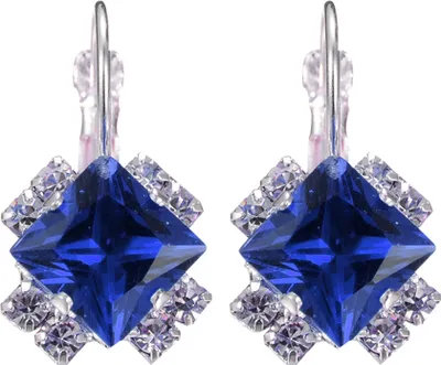 Produktbild von Modische Damen-Ohrringe mit glänzendem Strassstein, Hochzeit, Verlobung, Schmuck-Blau
