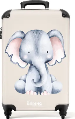 Produktbild von NoBoringSuitcases.com Handgepäck Koffer 55x40x20 cm, Kinderkoffer Tiere: Elefant, 36L