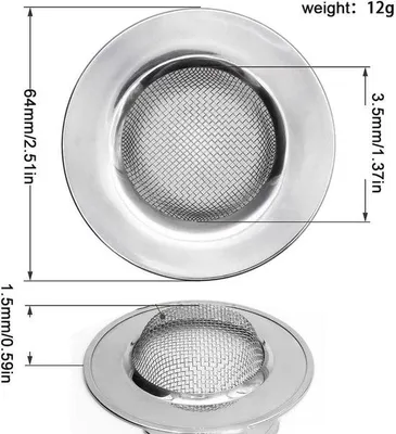 Produktbild von Famanu Abflusssieb Edelstahl - 2 Stück 6,4 cm für Dusche und Waschbecken