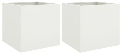 Zdjęcie produktu dla vidaXL Sadzarka 2 szt. Biała 49x47x46 cm Stal