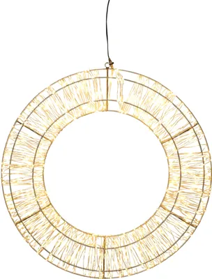 Produktbild von XXL LED Lichtkranz Gold 1000 Micro LEDs ⌀50cm Timer Innen und Außen