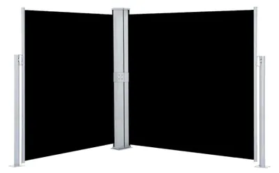 Produktbild von Ausziehbare Seitenmarkise für Sichtschutz, Sonnenschutz und Windschutz, Schwarz 140x600cm