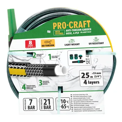 Produktbild von Gartenschlauch 3/4 Zoll (19 mm) PR-4KAT1925F, 4-lagig, UV-beständig, flexibel
