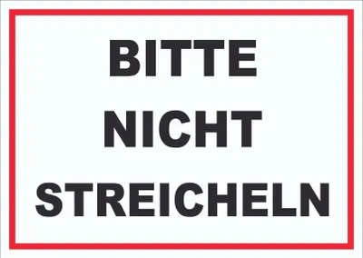 Produktbild von Bitte nicht streicheln Schild streicheln verboten A5 Rückseite selbstklebend