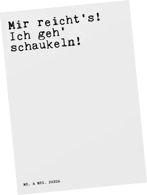 Produktbild von Mr. & Mrs. Panda Postkarte Mir reicht's! Ich geh'... - Weiß - Geschenk, Fotokarte, Schaukeln, Freundin, witzig, Ansichtskarte, Grußkarte, Kind, Ansichtskarten, Postkarten