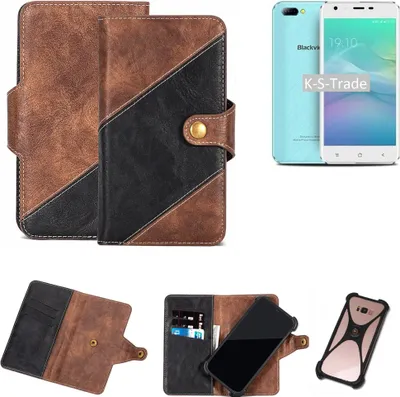 Produktbild von K-S-Trade Handy Hülle Schutz Hülle Schutzhülle Bookstyle Case kompatibel mit Blackview A7 Handy Cover Hülle Schutztasche 1x