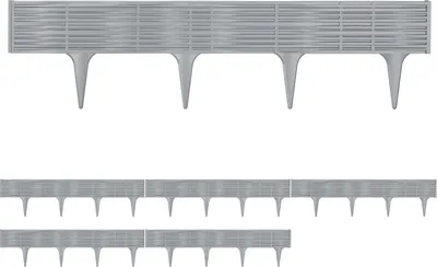Image de DEUBA® Bordure de jardin plastique 15,60m résistante intempéries UV piquet terre parterre plate-bande délimitation design clôture prairie gris