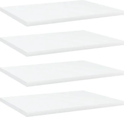Obrázok produktu pre Prídavné police 4 ks, biele 40x30x1,5 cm, kompozitné drevo