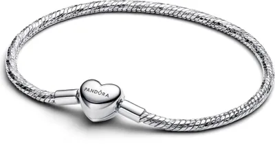 Produktbild von PANDORA Schlangenkettenarmband 16cm Silber mit Herzverschluss elegantes Schmuckstück