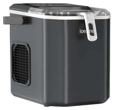 Produktbild von Eiswürfelmaschine für Zuhause - Tischgerät 1,2 l - 12 kg Eis/24 h - 9 Würfel in 6–8 Min - 2 Größen - Schwarz
