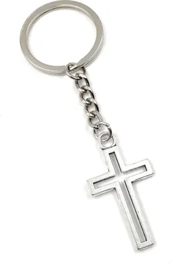 Produktbild von Onwomania Schlüsselanhänger - "Kreuz Jesus Glaube" - Metall Glücksbringer ideal als Geschenk z.B. für den besten Freund, die beste Freundin, Mama