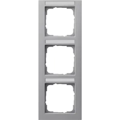 Immagine prodotto di Cornice di copertura 3x verticale in alluminio, infrangibile. - Cornice a 3 moduli in alluminio 110325