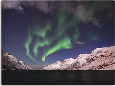 Produktbild von ARTland Leinwandbild Nordlicht Norwegen I Größe: 120x90 cm