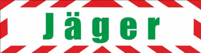 Produktbild von INDIGOS UG - Magnetschild "Jäger" mit Rahmen 30 x 8 cm - Magnetfolie für Auto / LKW / Truck / Baustelle / Firma