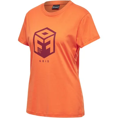 Produktbild von hummel hmlOFFGRID Baumwolle JERSEY S/S WO - NASTURTIUM/RHUBARB - S