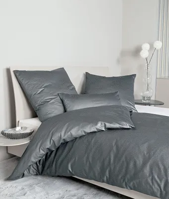 Mako-Satin Bettwäsche Milano 135x200 + 80x80 cm, grau