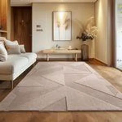 Zdjęcie produktu dla Skandynawski dywan boho do salonu, jednokolorowy w odcieniach beżu i kremu, prany dywan, Rozmiar: 120 x 170 cm, Kolor: Beżowy-3