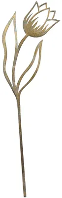 Produktbild von Blumenstecker Tulpe geknickt Gartenstecker Metall grau 45 cm
