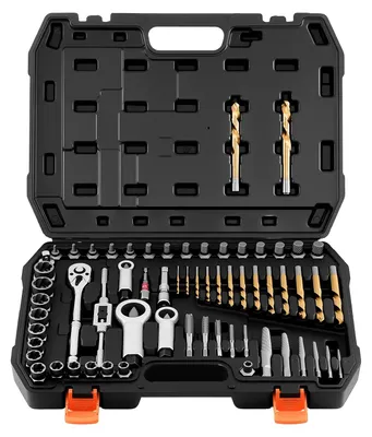 Produktbild von VEVOR Schraubenausdreher Set, 27 Teile Sechskopf-Multi-Spline Easy Out Bolzenausdreher Werkzeug, mit Adaptern, stabilem Aufbewahrungskoffer, Cr-Mo Stahl für das Entfernen von abgerundeten, gebrochenen Bolzen und Schrauben, Schraubenbolzen-Extractor & Gewindereparaturset, 62 Stück