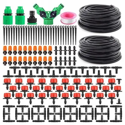 Produktbild von Automatisches Tropfbewässerungs-Set 30 m – flexibles DIY Gartenbewässerungssystem mit Reglern und Zubehör