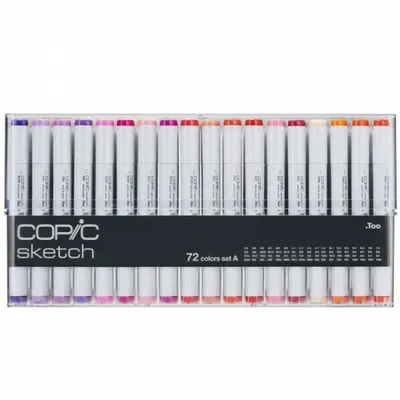 Produktbild von Copic Sketch Set A Grafikmarker - Nachfüllbar mit Copic Ink - 72Stk