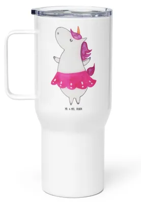 Produktbild von Mr. & Mrs. Panda Kaffee-to-go-Becher Einhorn Ballerina - Weiß - Geschenk, Spaß, Wohnung, Geburtstag, Thermobecher, thermosbecher, Trinkgefäß, Unicorn, Party, Teetasse